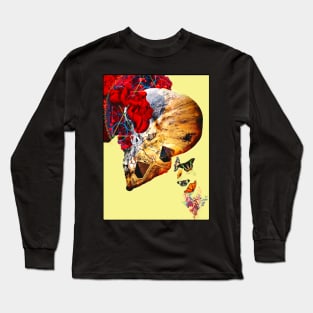 Sacred Geometry Flower Occult Mystic Egyptian Butterfly Skull Long Sleeve T-Shirt